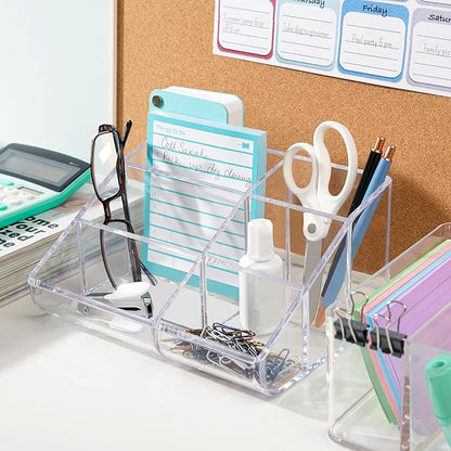 STORi Clear Plastic Vanity Makeup Organizer | 6-Compartment Holder - Image 6
