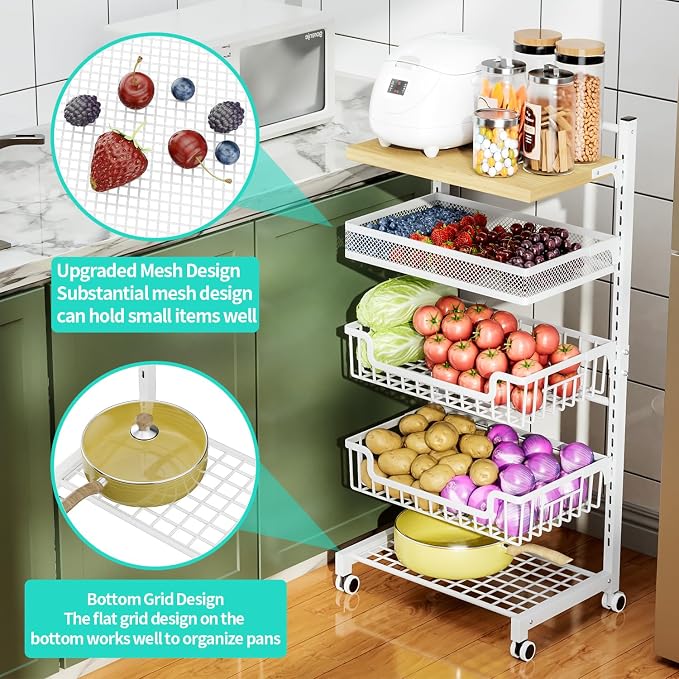 HapiRm Fruit Basket Kitchen Cart - Image 4