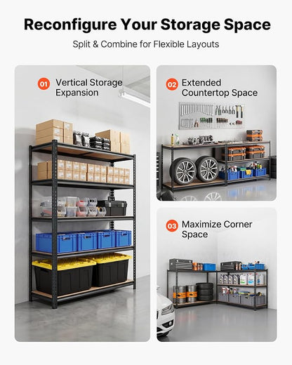 VEVOR Storage Shelves, 5-Tier Adjustable, 3000 lbs Capacity Heavy Duty | - Image 5
