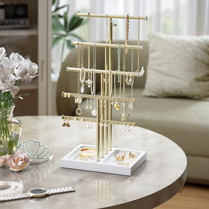 Love-KANKEI Jewelry Organizer Stand, 5 Tier Large Necklace Holder - Image 5