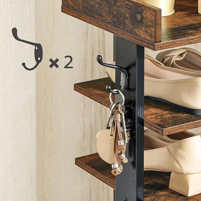 HOOBRO Vertical Shoe Rack for Front Door Entryway, 7 Tier Wooden Shoe Storage - Image 8