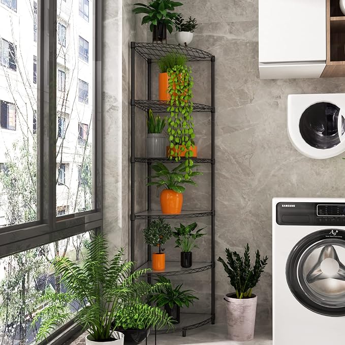 pouseayar 420lbs 6 Tier Corner Shelf NSF Metal Wire Shelving Unit, Adjustable - Image 2