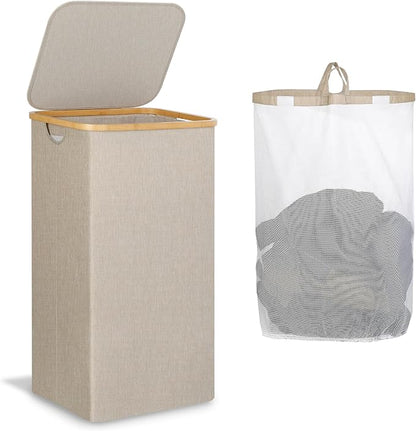IEGrow Laundry Basket with Lid, Large Laundry Hamper with Handle and Lid by iEGrow