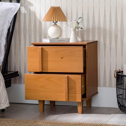 Walker Edison Sprague Contemporary Detailed Drawer Solid Wood Nightstand - Image 3
