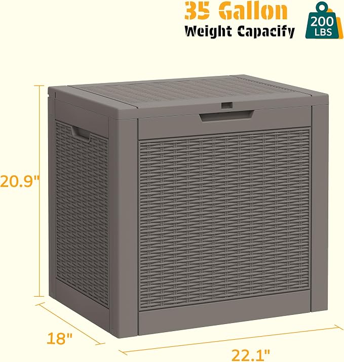 NUNU LAB 35 Gallon Outdoor Storage Box Waterproof, Outside Package Delivery - Image 3