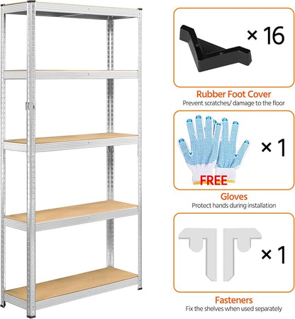 Topeakmart 5-Tier Utility Shelves, Metal Storage Shelves Garage Shelving Unit - Image 6