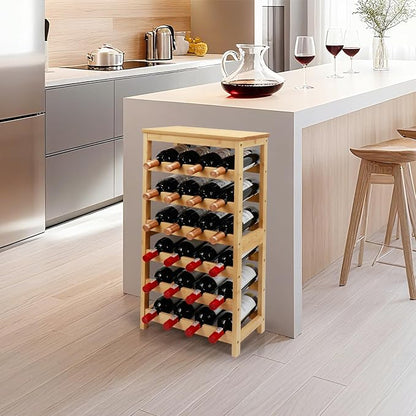 Wine Rack Free Standing Floor, 6-Tier 24 Bottles Display Wine Storage Shelves - Image 6