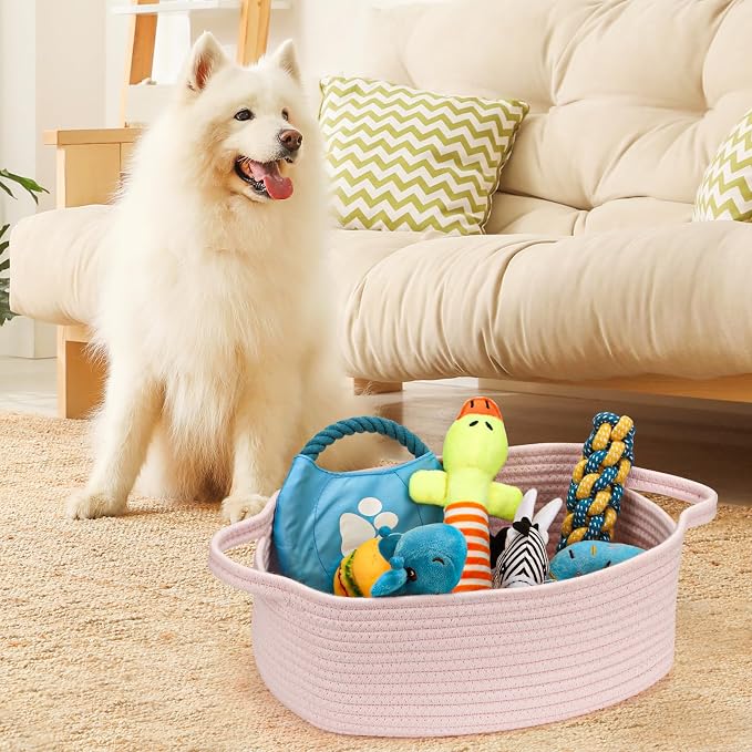 Small Woven Cotton Rope Basket Cute Baby Gift Baskets Empty Decorative Storage - Image 3