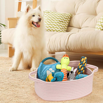 Small Woven Cotton Rope Basket Cute Baby Gift Baskets Empty Decorative Storage - Image 3
