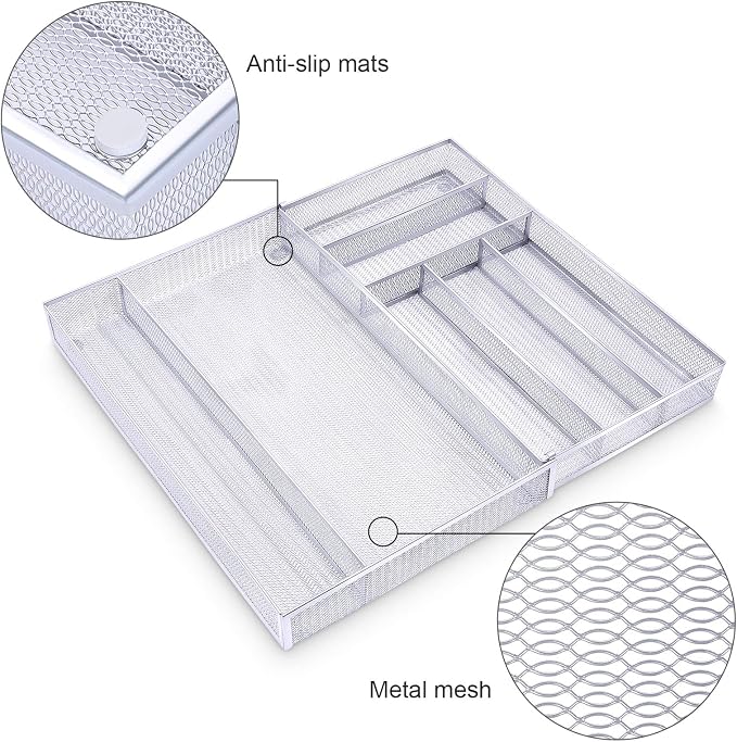 WuGeShop Expandable Office Drawer Organizer, 6 to 7 Compartments Adjustable - Image 6