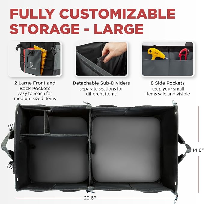 TRUNKCRATEPRO Trunk Organizer For Car, Truck | Premium Adjustable Multi - Image 2