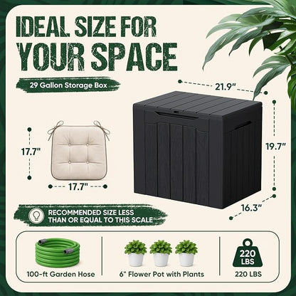 Devoko 29 Gallon Waterproof Outdoor Storage Box Resin Deck Box Lockable and UV - Image 6