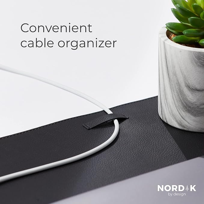 Nordik Cork Leather Desk Mat Cable Organizer Premium Extended Mouse Mat - Image 4