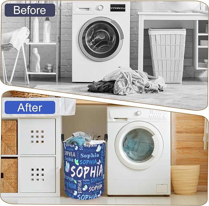 Custom Name Laundry Hamper, Personalized Laundry Basket - Image 7