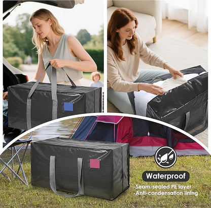 6 Pack Moving Bags with Full-Open Side Zipper, Extra Large 93L Heavy Duty - Image 8
