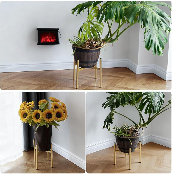 Adjustable Metal Plant Stand Indoor, Fits 8-14 Inch Pots, Mid Century Modern - Image 8