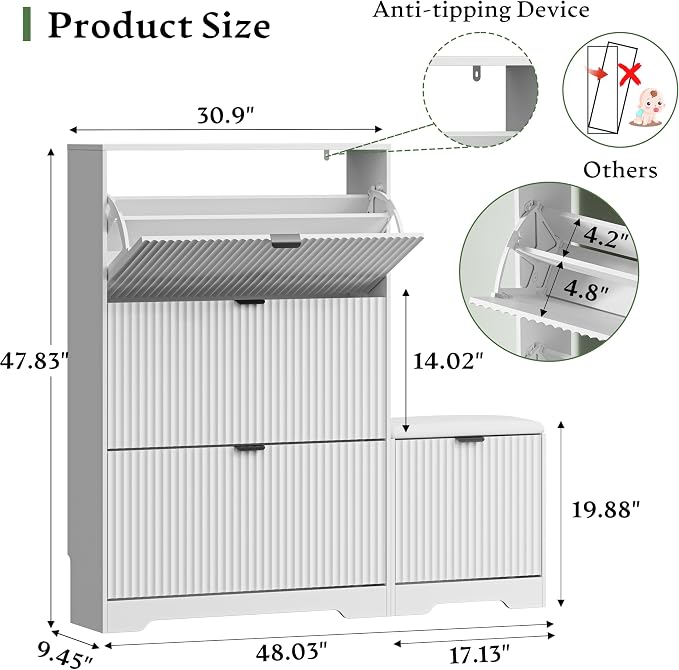 Xixini Shoe Storage Cabinet for Entryway - Image 2