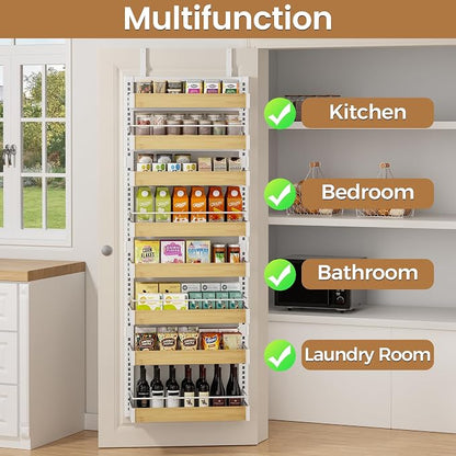 POKIPO 8 Tier Over The Door Pantry Organizer, 2 IN 1 Wall Mount or Hanging - Image 7