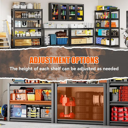 48" W Garage Shelving 2500LBS Heavy Duty Storage Shelves 5 Tier Adjustable - Image 5
