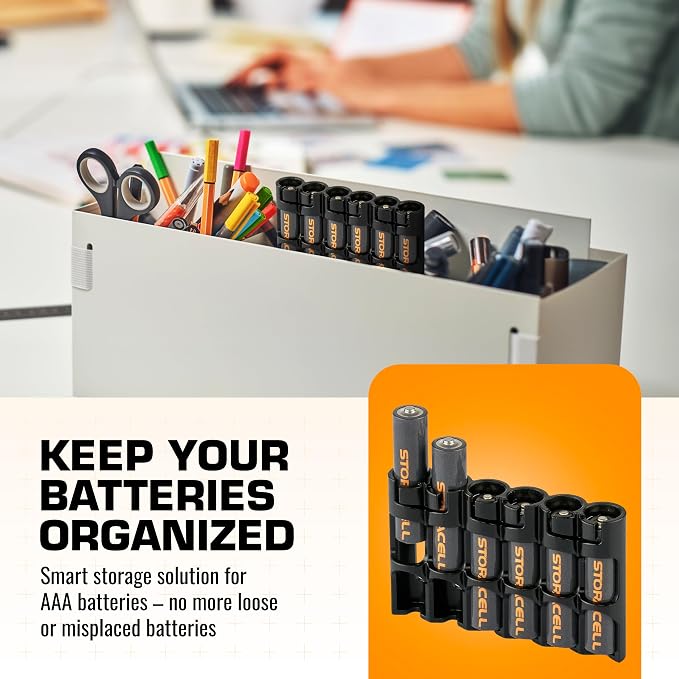 AAA Battery Storage Caddy by Storacell, Holds 6 Batteries - Image 2