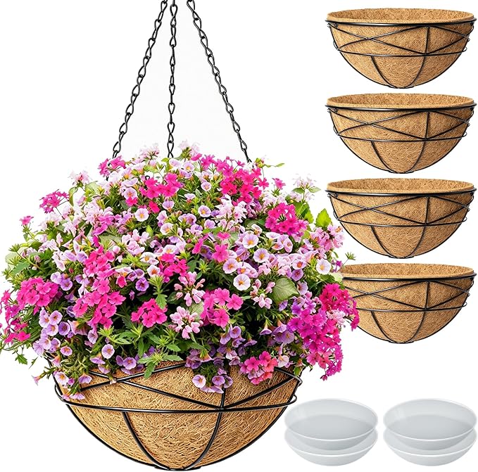 4 Pack 12 Inch Hanging Planters by KarlliuHOMEGARDEN
