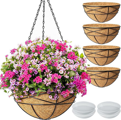 4 Pack 12 Inch Hanging Planters by KarlliuHOMEGARDEN