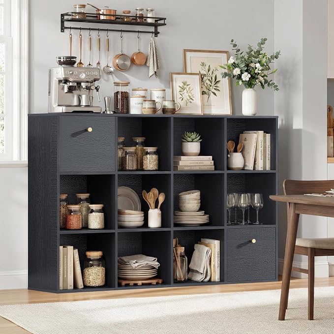 Cube Storage Organizer with 12 Open Shelf, Freestanding Book Case, Cubicle - Image 8