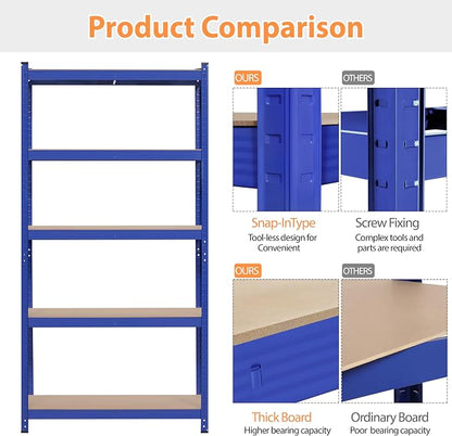 Topeakmart 5-Tier Utility Shelves, Metal Storage Shelves Unit Adjustable Garage - Image 5