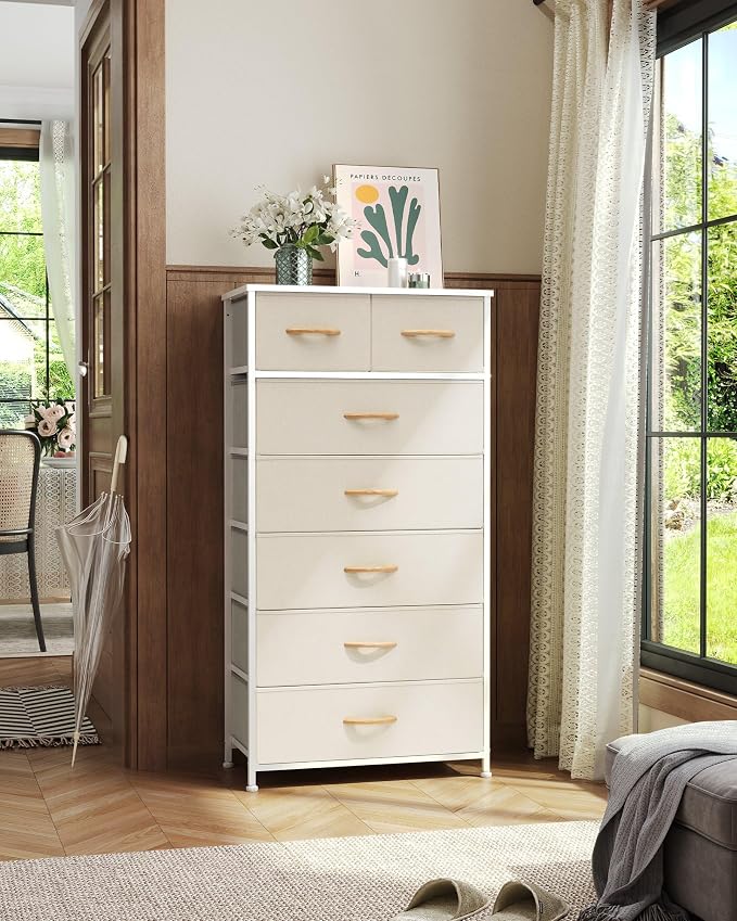 Fabric Dresser with 7 Drawers, Vertical Storage Tower | Sturdy Steel Frame - Image 6