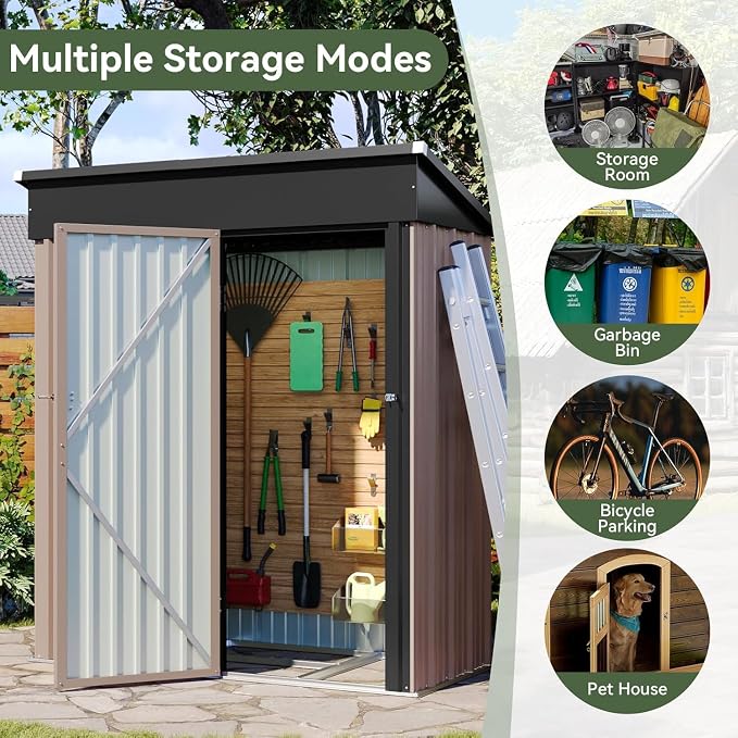 Aoxun 5’ x 2.9’ Shed Outdoor Storage Shed - Image 6