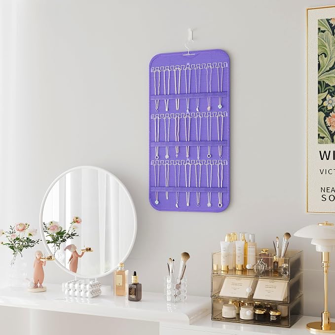 Hanging Jewelry Organizer Storage, 40 Pockets 36 Hooks Necklace Earring - Image 7