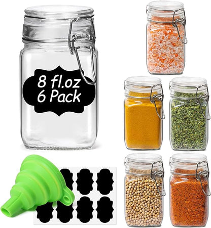 ComSaf Set of 6 Square Glass Jars by ComSaf