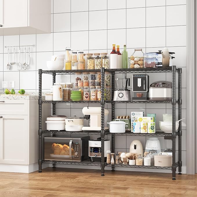 Homdox Heavy Duty Storage Shelves, 4 Tier Wire Shelving Unit, Adjustable Metal - Image 6