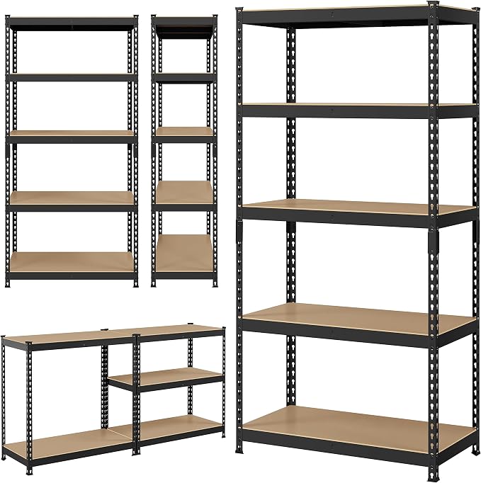 Yaheetech 5-Tier Heavy Duty Storage Shelves 35.5" W x 17.5" D x 72" H Black | - Image 5