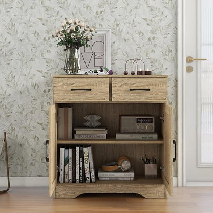Panana Sideboard 2 Drawers 2 Doors Entryway Storage Cabinet Living Room - Image 4