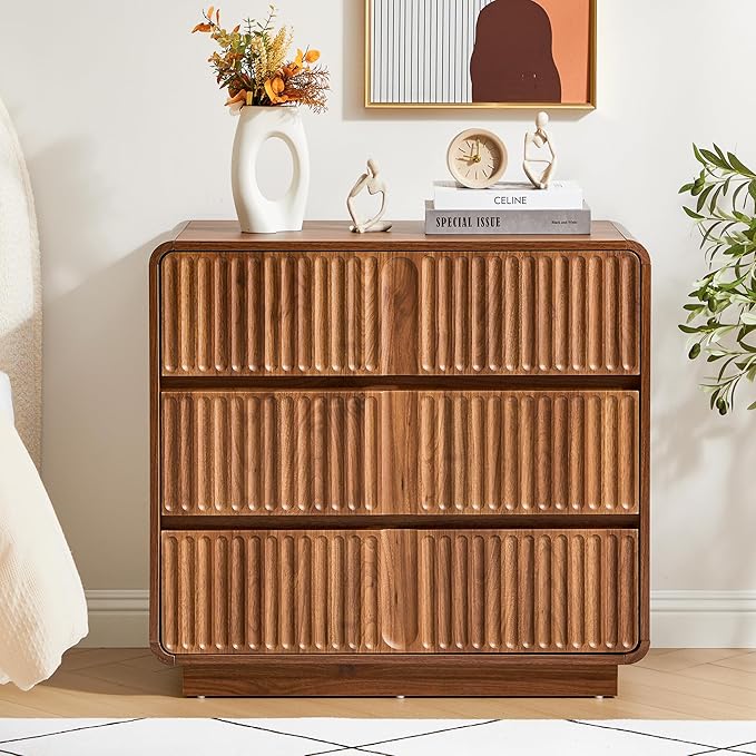Turtle&Myrtle Fluted 3 Drawer Dressers - Image 3