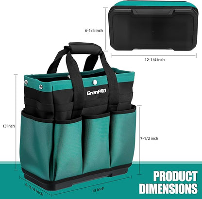 GrenPRO Garden Tool Bag Molded Bottom, Heavy Duty Tool Tote Toolbox - Image 2