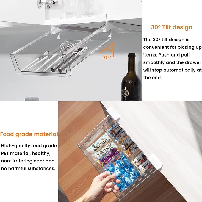 vacane Compact-depth Under Shelf Basket Organizer, Under Shelf Storage Drawer - Image 5