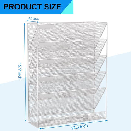 Wall File Organizer Holder Mesh Hanging Paper Document Holder, Vertical 6 - Image 3