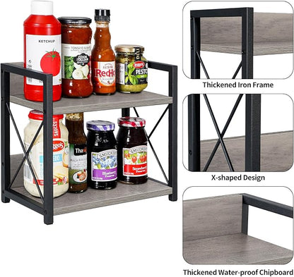 Giikin Countertop Shelf Organizer, 2 Tier Kitchen Spice Rack Organizer - Image 6