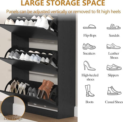Wodeer Narrow Shoe Cabinet for Entryway, Slim Shoe Storage Cabinet - Image 4