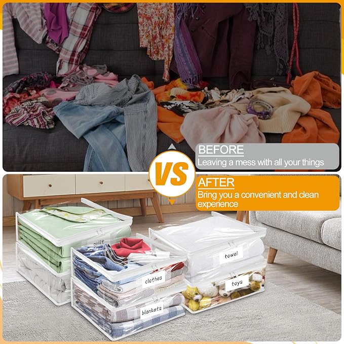Plastic Storage Bags with Easy-Glide Zipper, Durable Clear Vinyl Zippered - Image 7