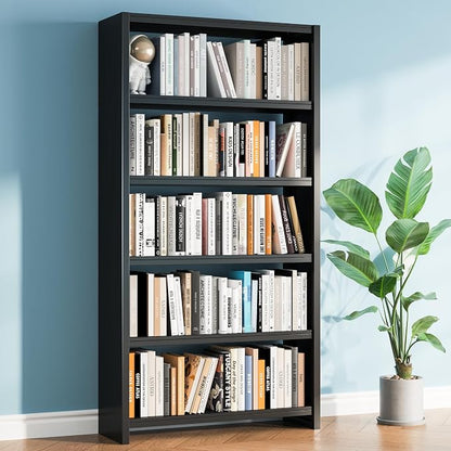 5 Tier Metal Bookshelf, Large Heavy Duty Book Shelves, Industrial Wide Book by CBNTKI