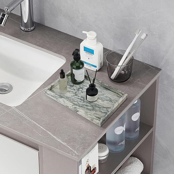 Real Natural Marble Tray for Bathroom, Kitchen and Desktop, Rectangle Genuine - Image 5