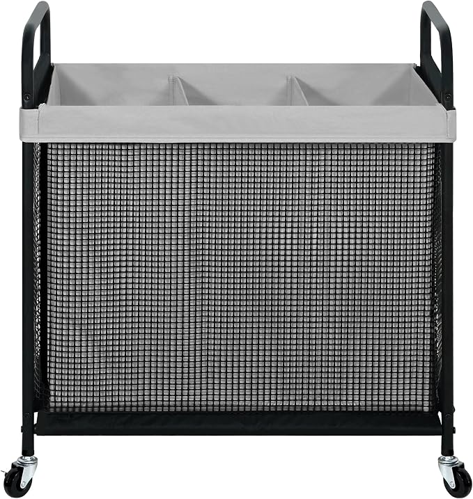 STO STO Laundry Hamper 3 Section, 120L Rolling Laundry Sorter Cart by STOSTO