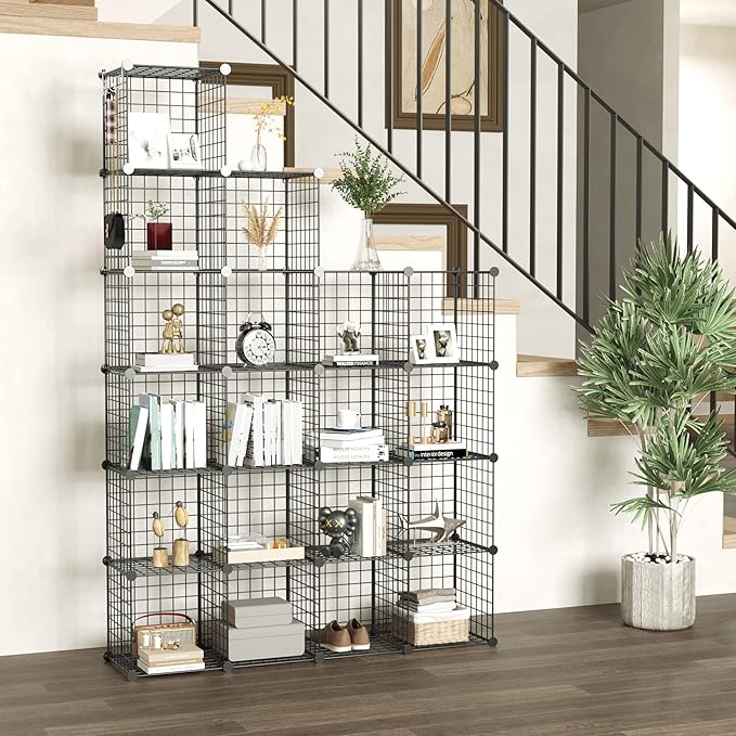C&AHOME Wire Cube Storage, 20-Cube Organizer Metal, Wire C Grids Storage - Image 2