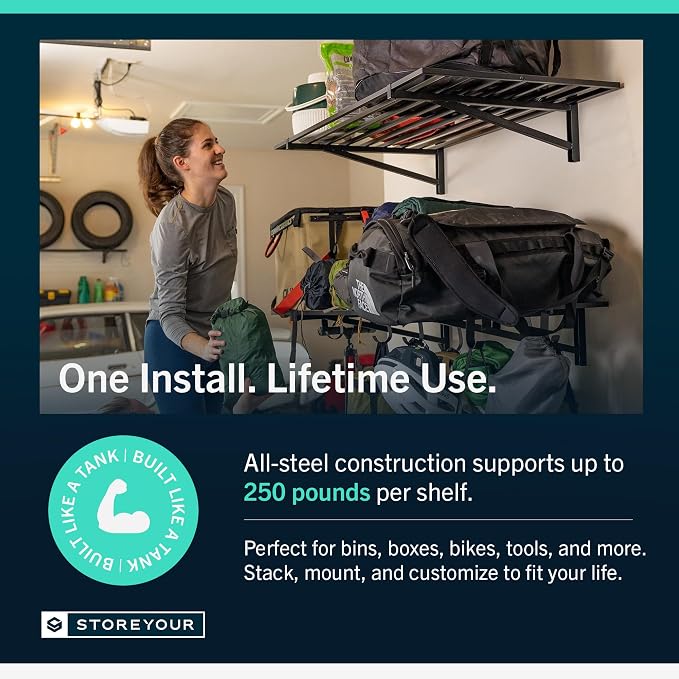 StoreYourBoard Heavy Duty Garage Shelf Wall Mount 2ft x 6ft – Wall-Mounted - Image 3