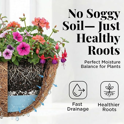 Coco Liners for Planters 14 Inch, 6 Pack Coco Basket Liners for Hanging Baskets - Image 4