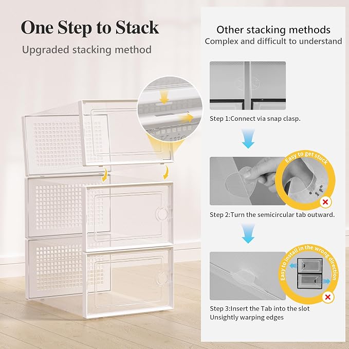 Kuject X-Large Shoe Storage Boxes 12 Pack, Entryway & Under-Bed Storage - Image 4