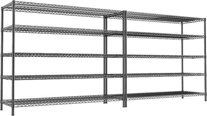 REIBII 55.5" W Storage Shelves 3200LBS Wire Shelving Unit 5 Tier Metal Shelving by REIBII